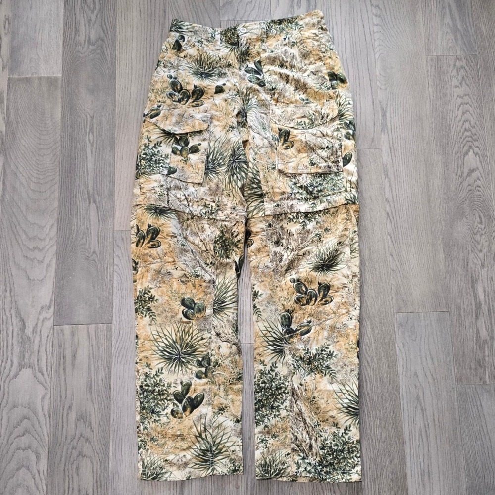 GameGuard Desert Camo Convertible Zip Off Cargo Pants Mens Small Cactus Print